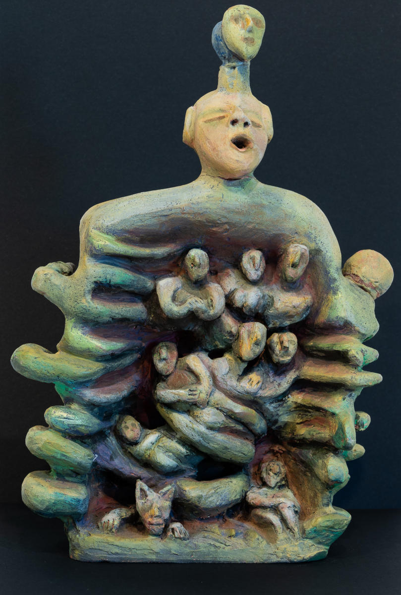 untitled 2s - back 7"w x 11"h ceramic  : sculpture : Lucienne Weinberger - Artist NY