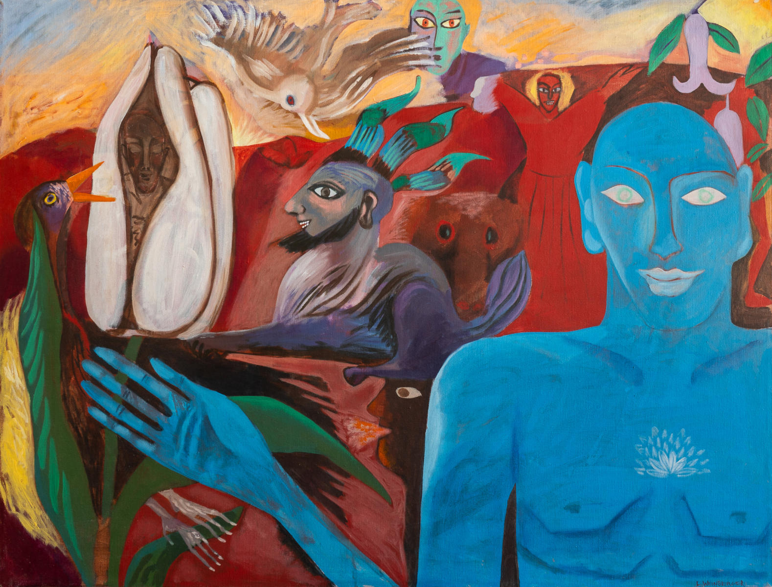 untitled 1f - acrylic on canvas   47"w x 52"h : figurative paintings : Lucienne Weinberger - Artist NY