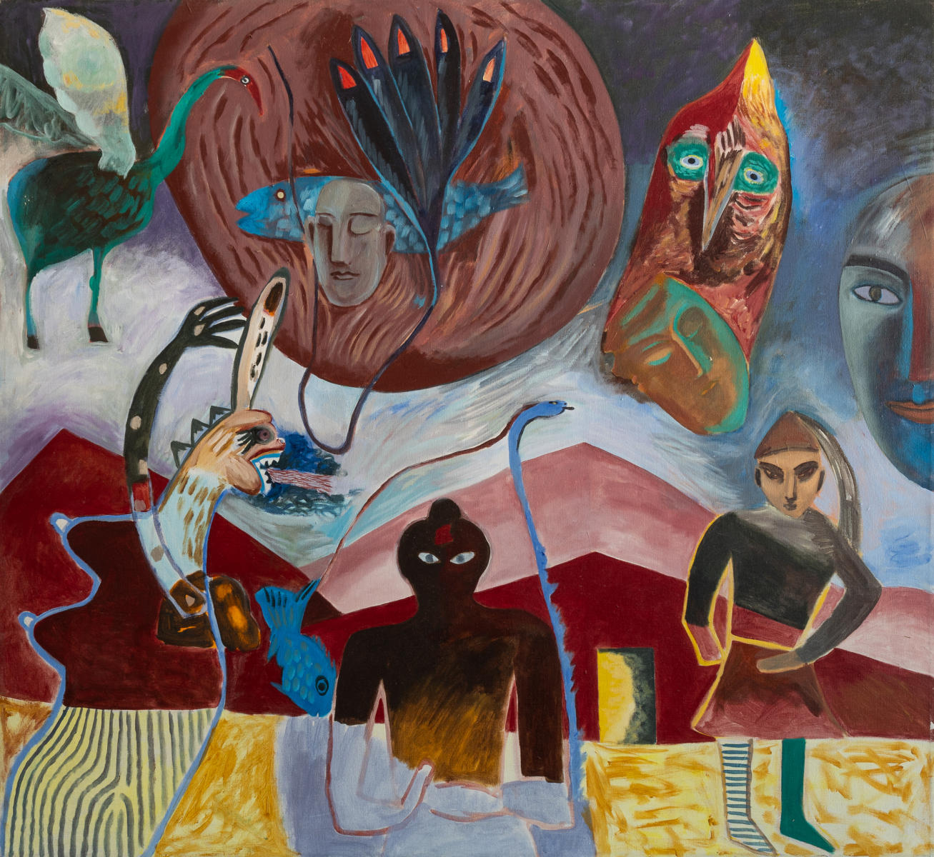 untitled 2f - acrylic on canvas  47"w x 52"h : figurative paintings : Lucienne Weinberger - Artist NY