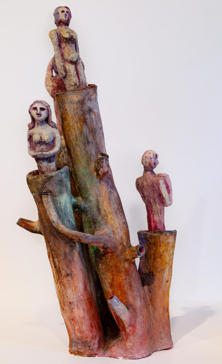 untitled 5"w x 18"h ceramic - back view : sculpture : Lucienne Weinberger - Artist NY