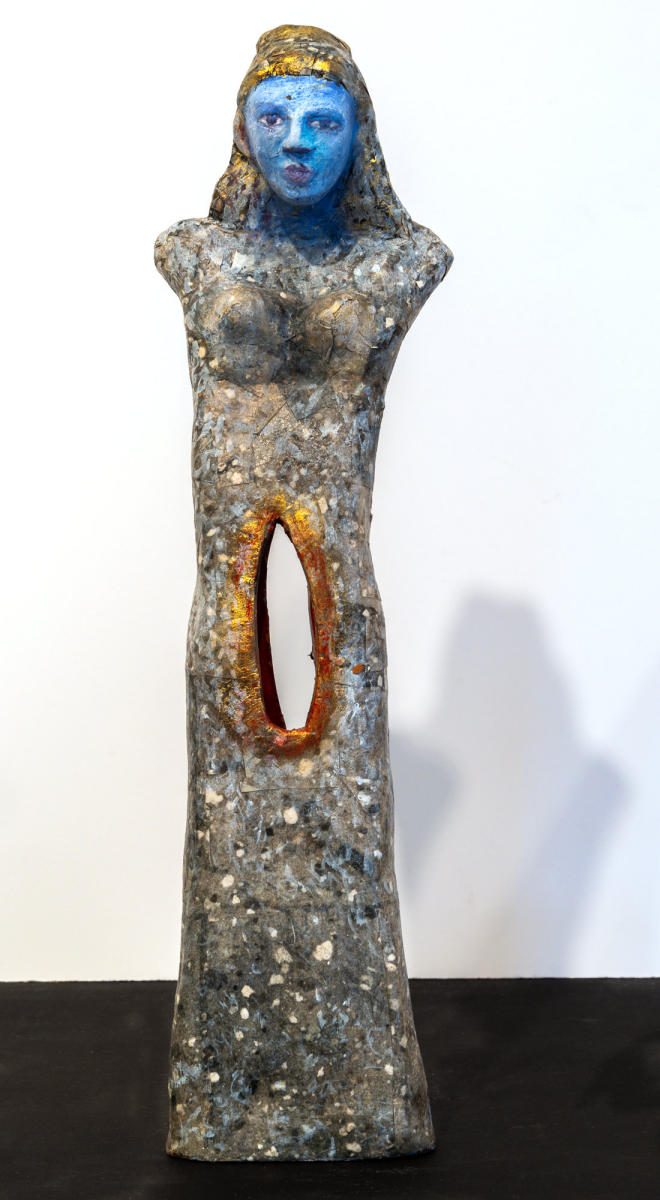 untitled 4.5"w x 17"h ceramic : sculpture : Lucienne Weinberger - Artist NY