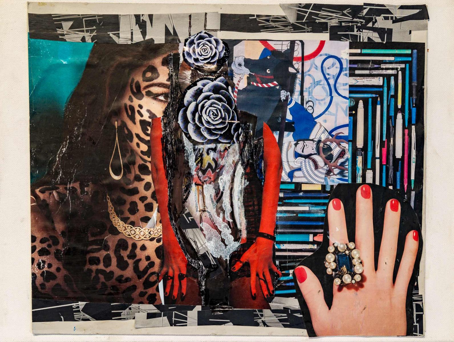 untitled 16" w X 12" h : assemblage : Lucienne Weinberger - Artist NY