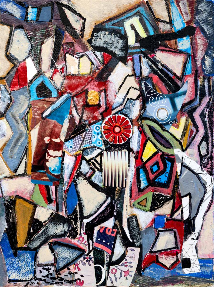 untitled 9" w X 12" h : assemblage : Lucienne Weinberger - Artist NY
