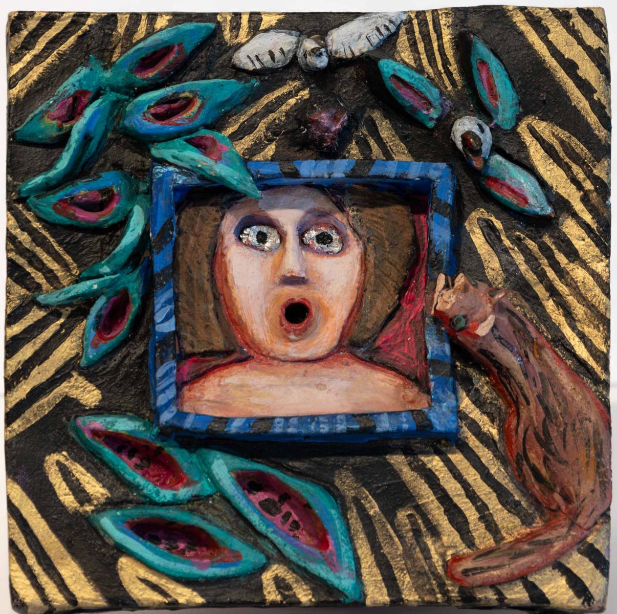 untitled 7.25" w X 7.5" h : assemblage : Lucienne Weinberger - Artist NY